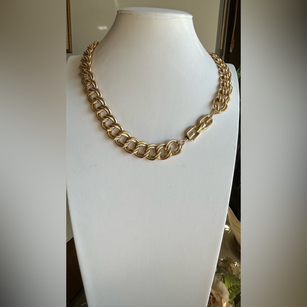 Givenchy Gold Tone Logo Double G Excellent Condition!